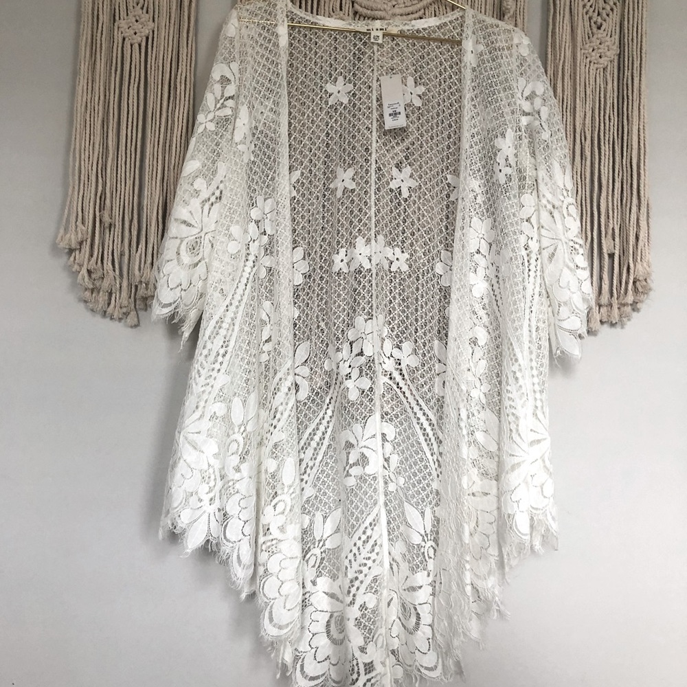 White lace coverup